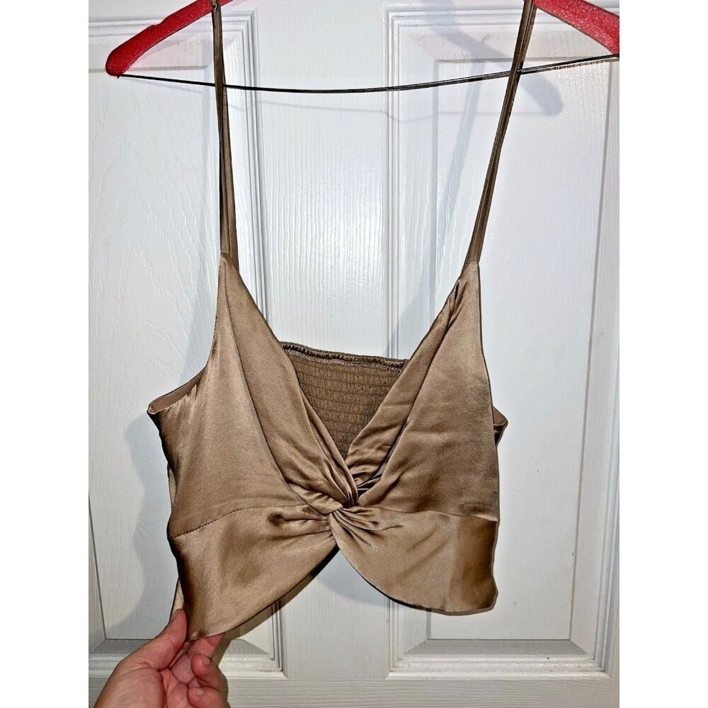 CAMI N.Y.C. 100% Silk Sleeveless Bustier Cropped Tank Top Sz M - Picture 1 of 10